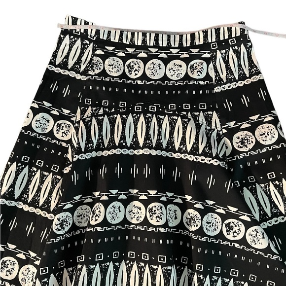 VERONICA BEARD WOODBLOCK PRINT FLARED A-LINE SKIRT SIZE 6 - Picture 7 of 12